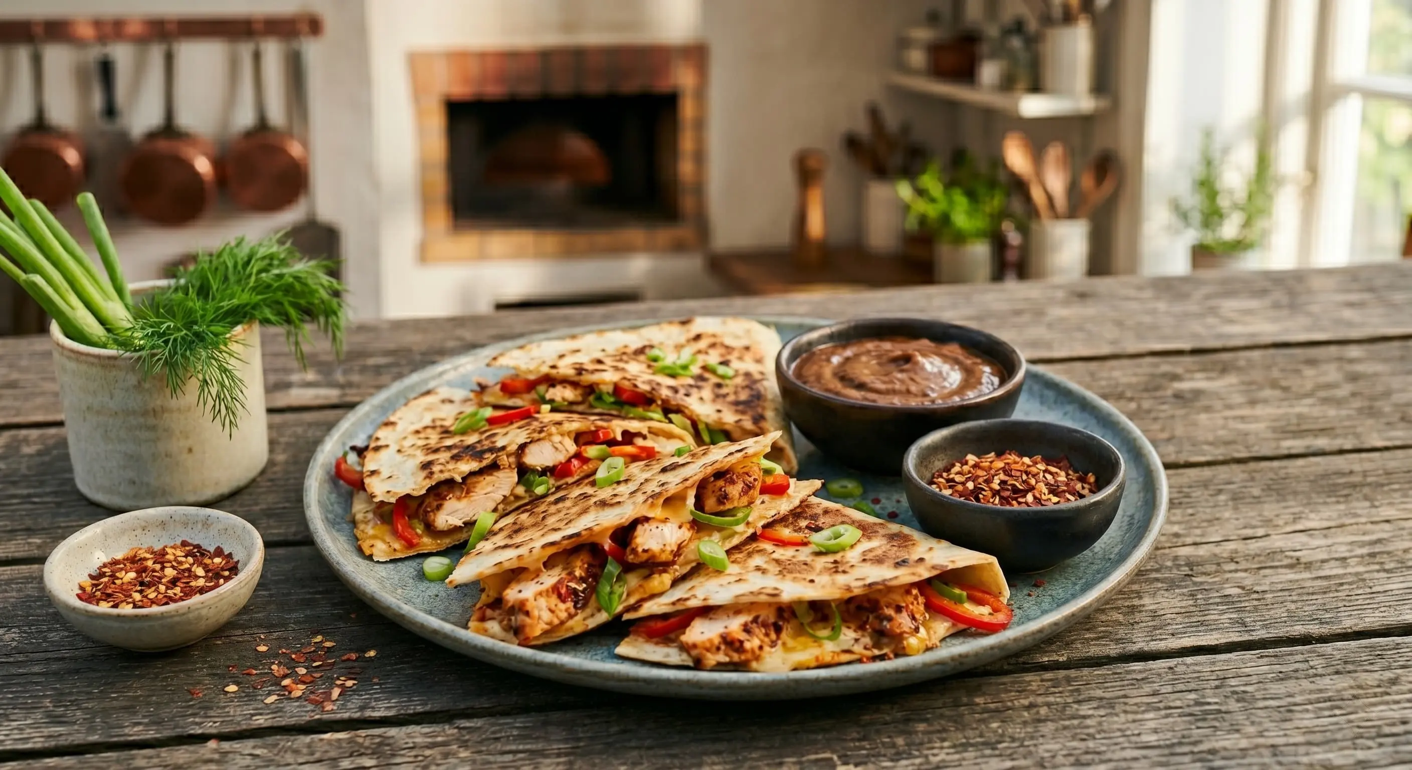 BBQ kana-quesadillad